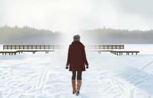 Des pas dans la neige